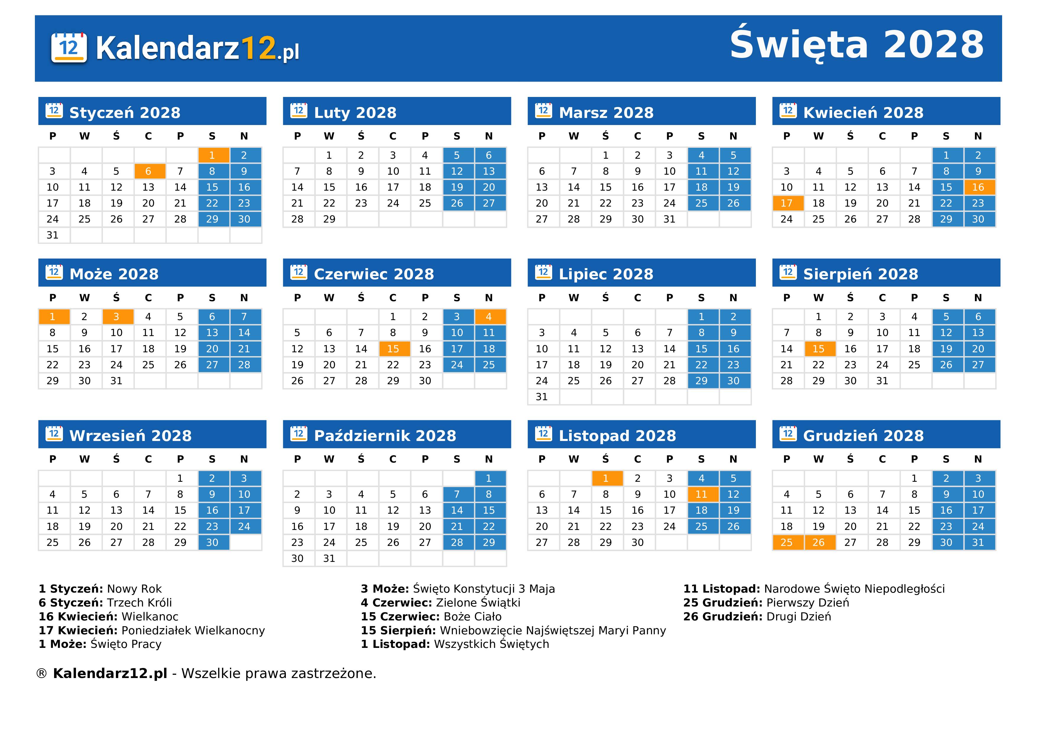 Święta 2028