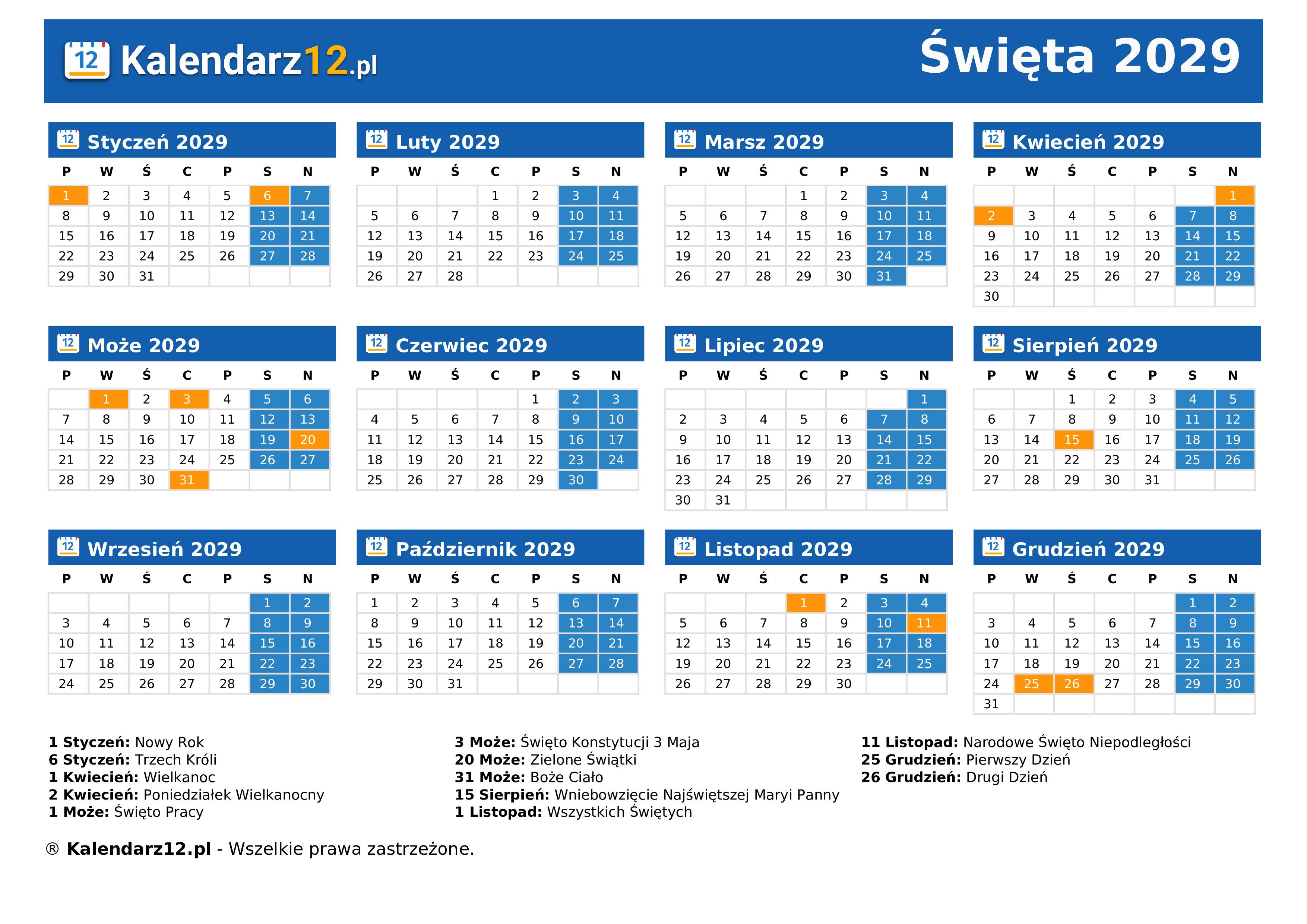 Święta 2029
