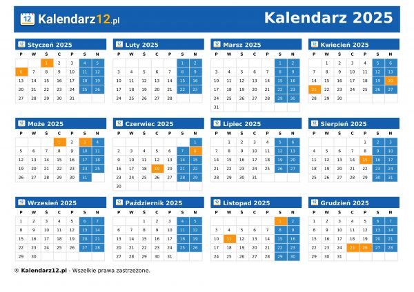 Kalendarz 2025